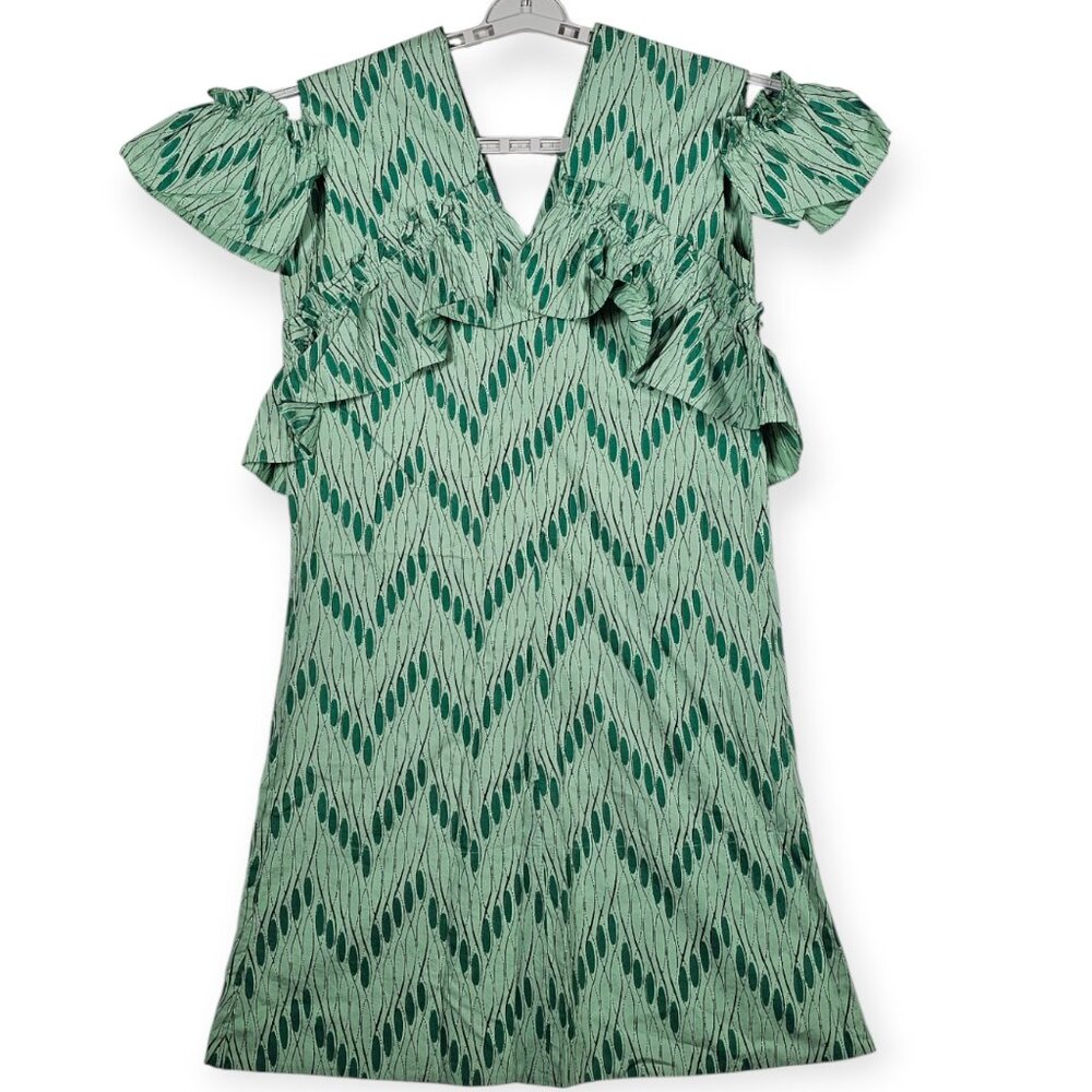 MARNI | Midi Dress | Women's | 44 (Estimated) | Green Printed Cotton-Poplin